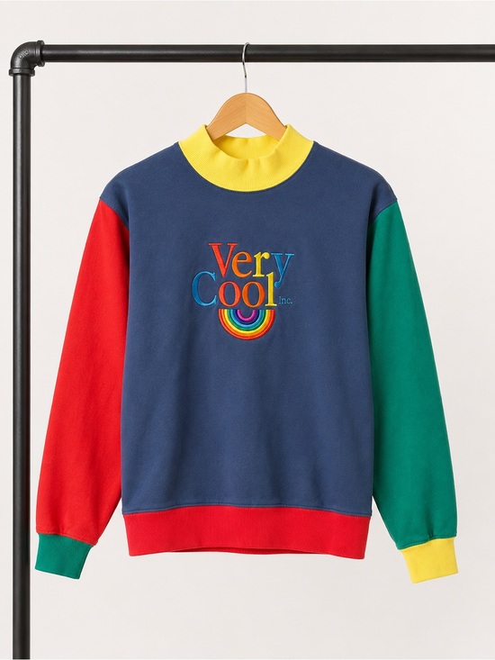 Tops - Cool Shirtz Very Cool Colorblock Rainbow Sweatshirt Size S